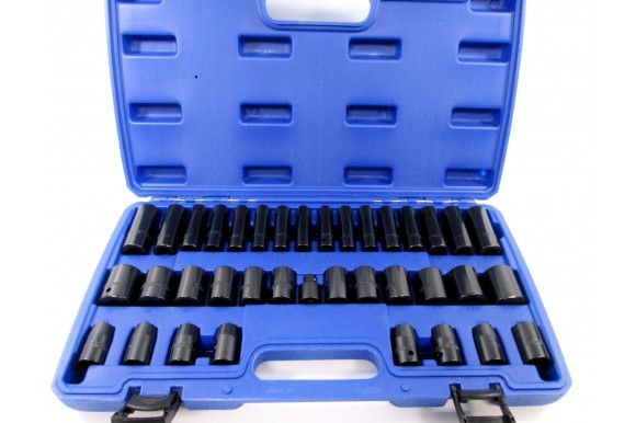 Krachtdoppenset metrisch en SAE engelse maatvoering 37-delig 